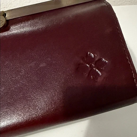 Patricia Nash Burgundy Leather Frame Wallet - Picture 3 of 9